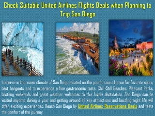 Check Suitable United Airlines Flights when Planning a Perfect Trip to San Diego