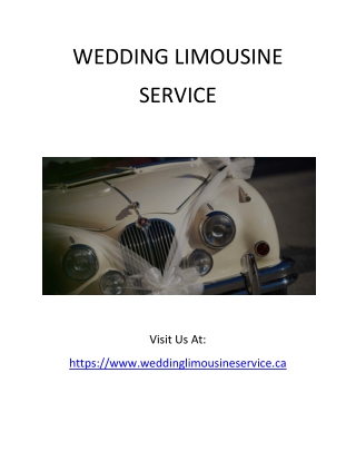 Wedding Limousine Service-Toronto