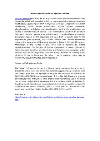 Histone Methyltransferase Signaling Pathway