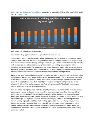 India Household Cooking Appliances Market 