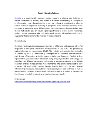 Resistin Signaling Pathway
