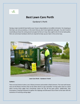 Best Lawn Care Perth