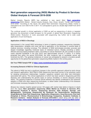 Global Next generation sequencing (NGS) Market by Product & Services Global Analysis By 2019-2030