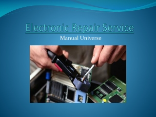 Service Manuals And Repair Information