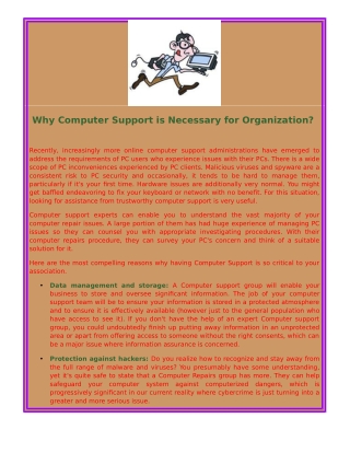 Why Computer Support is Necessary for Organization?