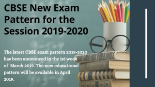 CBSE New Exam Pattern for the Session 2019-2020