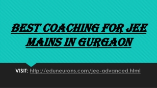 Best Coaching for JEE MAINS in Gurgaon