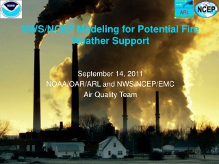 NWS/NCEP Modeling for Potential Fire Weather Support September 14, 2011