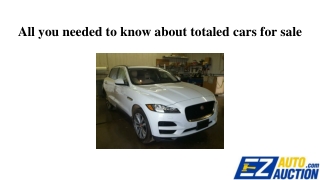 All you needed to know about totaled cars for sale