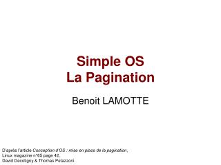 Simple OS La Pagination