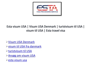 visum til USA fra danmark