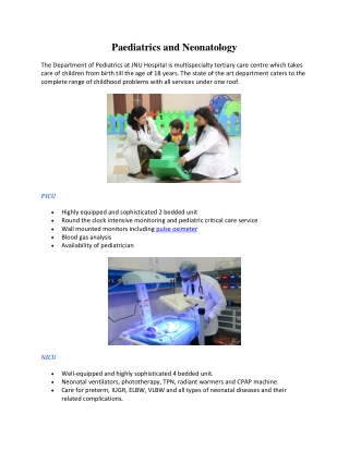 Paediatrics and Neonatology