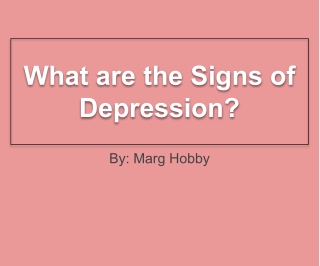 What are the Signs of Depression?