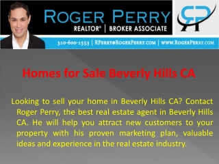 Homes for Sale Beverly Hills CA