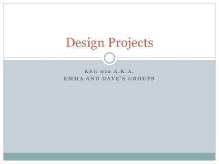 Design Projects