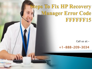 Steps To Fix HP Recovery Manager Error Code FFFFFF15"
