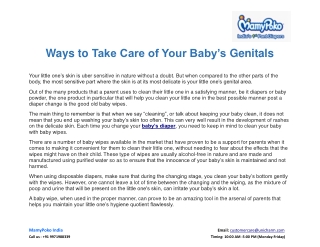 Ways To Take Care of Your Baby’s Genitals