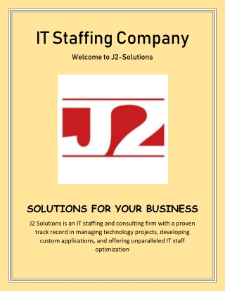 IT Staffing Company | J2-Solutions