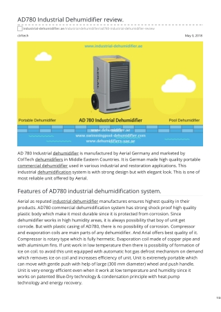 AD780 IINDUSTRIAL DEHUMIDIFIER REVIEW. #dehumidifiermanufacturer #uae