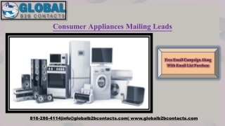 Consumer Appliances Mailing Leads