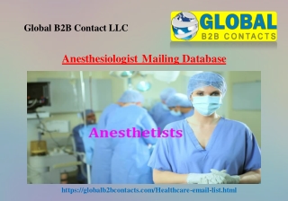 Anesthesiologist Mailing Database