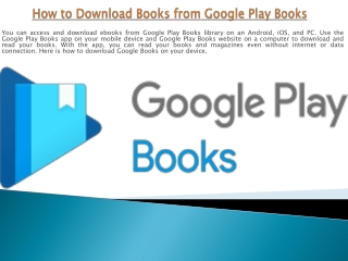 How to Download Books from Google Play Books