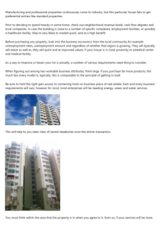 Tips To Help You Buy Or Promote Professional Properties