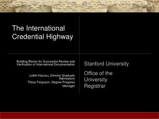The International Credential Highway
