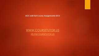 ACC 668 Full Course Assignments GCU