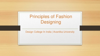 Principles of Fashion Design - Avantika University