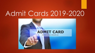 Download Admit Cards (प्रवेश पत्र) 2019-2020, Hall Tickets Check Here