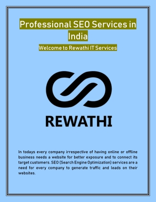 Professional SEO Services in India | rewathi
