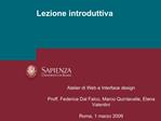 Lezione introduttiva