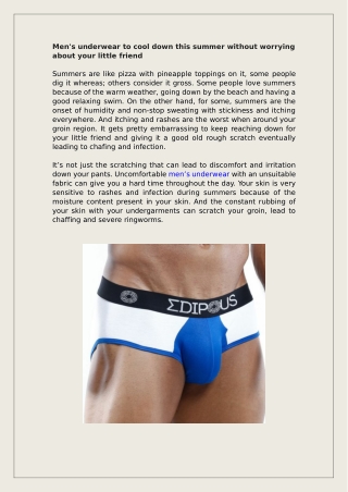 Men's underwear to cool down this summer without worrying about your little friend