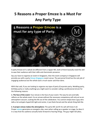 5 Reasons A Proper Emcee Is A Must For Any Party Type