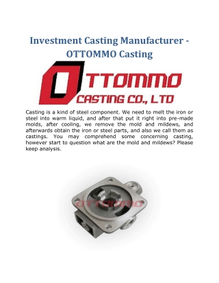 OTTOMMO CASTING