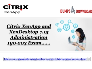 Here Is Your Citrix 1Y0-203 Exam Success Key Download 2019 Valid 1Y0-203 Exam Q&A By Dumps4Download.us