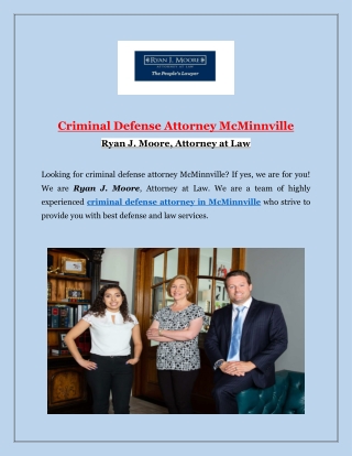 Top Lawyer of Criminal Defense Attorney McMinnville