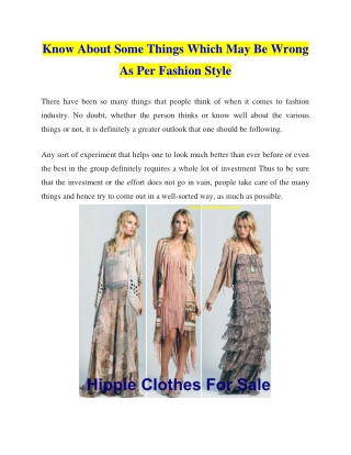 Know About Some Things Which May Be Wrong As Per Fashion Style