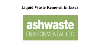 Liquid Waste Removal In Essex