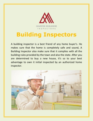 Qualified Building Inspectors | Master Building Inspectors