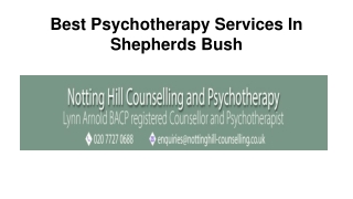 Best Psychotherapy Services In Shepherds Bush