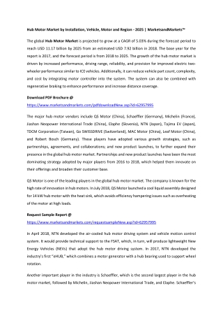 Hub Motor Market by Installation, Vehicle, Motor and Region - 2025 | MarketsandMarkets™