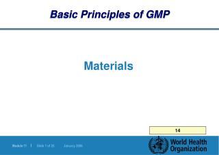 Basic Principles of GMP