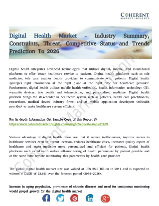 Digital Health Market - Size, Share, Trends, and Forecast to 2026