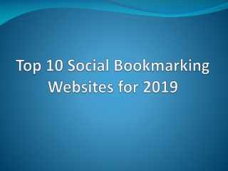 Top 10 Social Bookmarking Websites for 2019