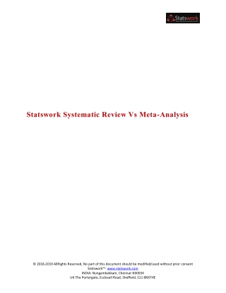 Statswork Systematic Review Vs Meta-Analysis