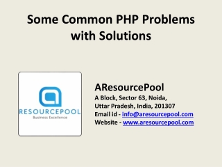 Some PHP Problems and Solutions