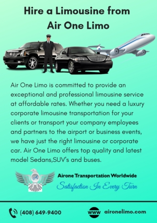 Hire a Limousine from Air One Limo