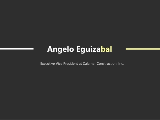 Angelo Eguizabal - Experienced in Construction Management